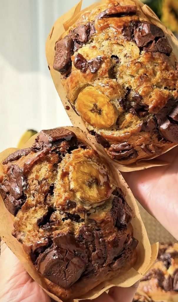 Almond Choco-Banana mini loafs